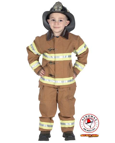 Junior Firefighter Tan Costume for Boy - Click Image to Close