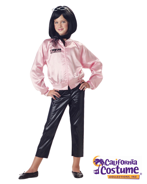 Pink Ladies Satin Jacket Costume For Girl - Click Image to Close