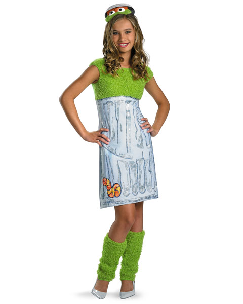 Sesame Street Oscar The Grouch Girls Tween Costume - Click Image to Close