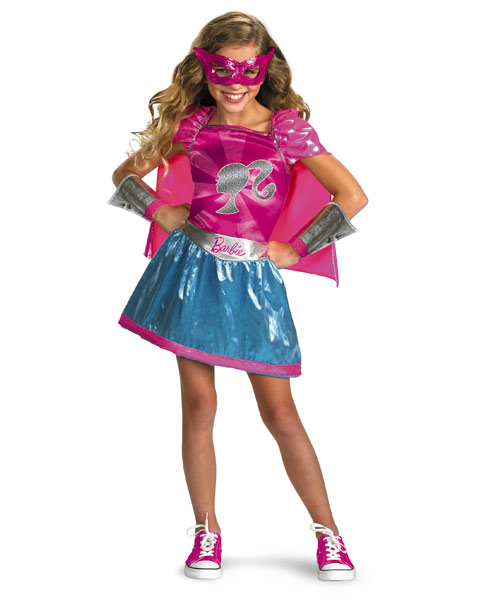 Super Hero Barbie Girls Costume - Click Image to Close