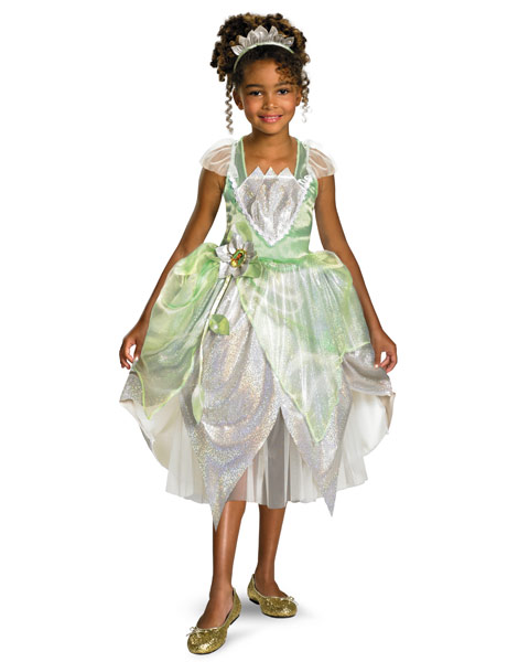 Deluxe Shimmer Disney Princess Tiana Girls Costume - Click Image to Close