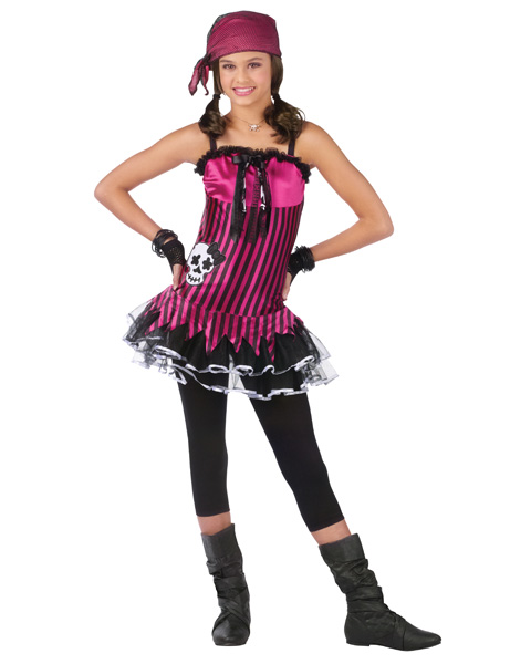 Rockin Skull Pirate Girls Costume