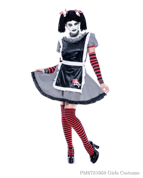 Girls Gothic Rag Doll Costume - Click Image to Close