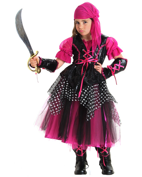 Girls Deluxe Caribbean Pirate Costume - Click Image to Close