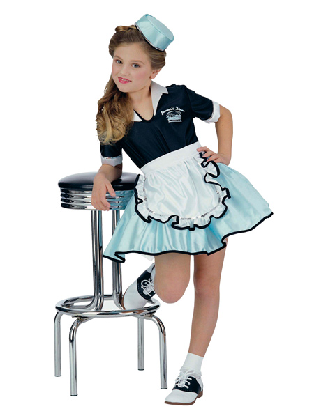 Car Hop Girl Costume for Child - Click Image to Close