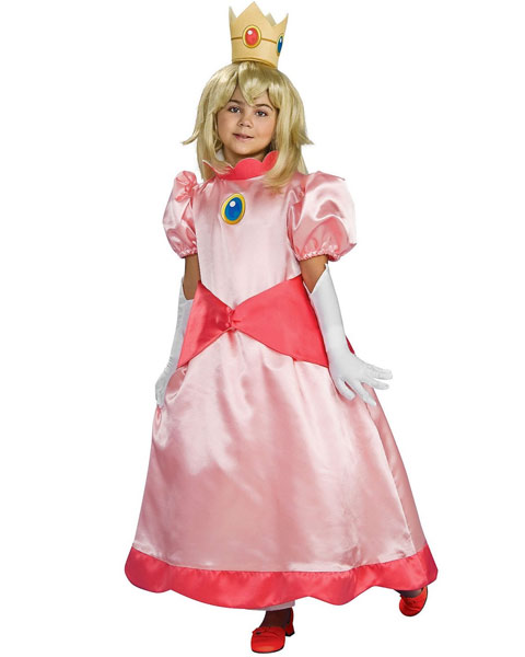 Super Mario Deluxe Princess Peach Girls Costume - Click Image to Close