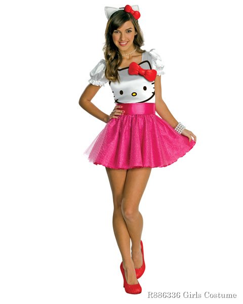 Teen Hello Kitty Tutu Dress Costume - Click Image to Close