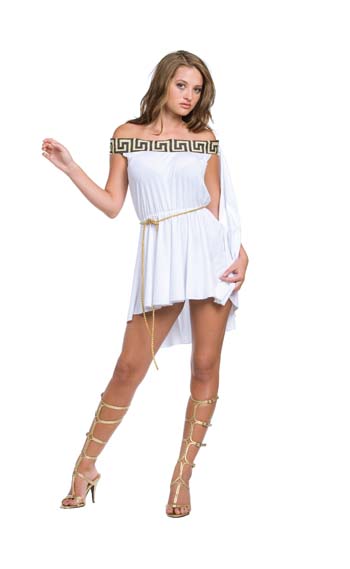 Greek Off The Shoulder Muse Adult Costume - Click Image to Close