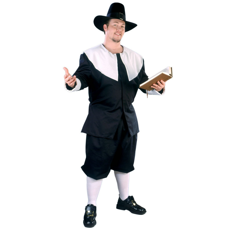 Pilgrim Man Adult Plus Costume - Click Image to Close