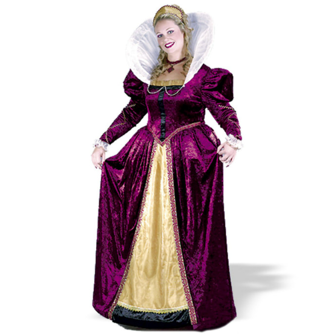 Elizabethian Queen Plus Adult Costume - Click Image to Close