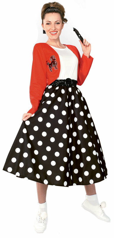 Polka Dot Rocker Adult Costume - Click Image to Close