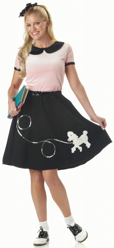 50's Hop With Poodle Skirt Adult Costume - Click Image to Close