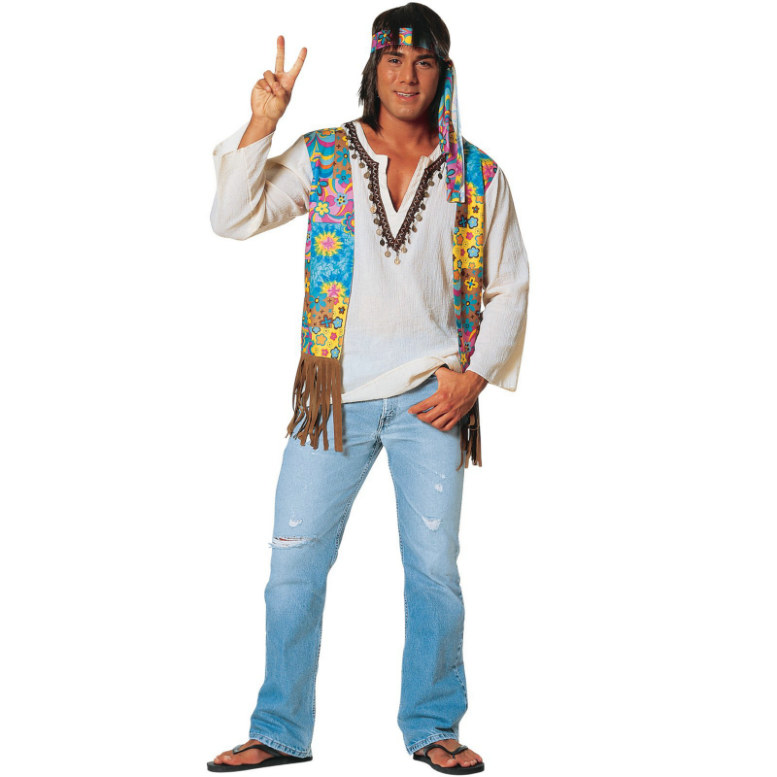 Hippie Male Adult Costume - Click Image to Close