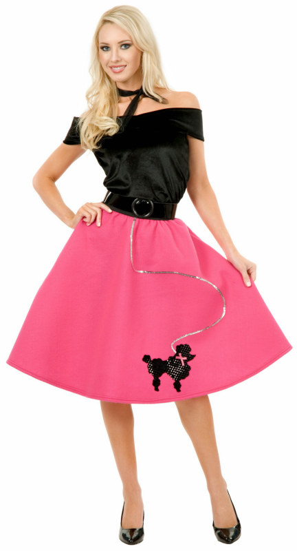 Pink Poodle Skirt Adult Plus Costume - Click Image to Close