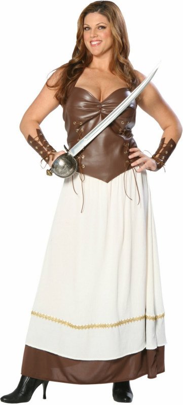 Viking Warrior Princess Plus Adult Costume - Click Image to Close