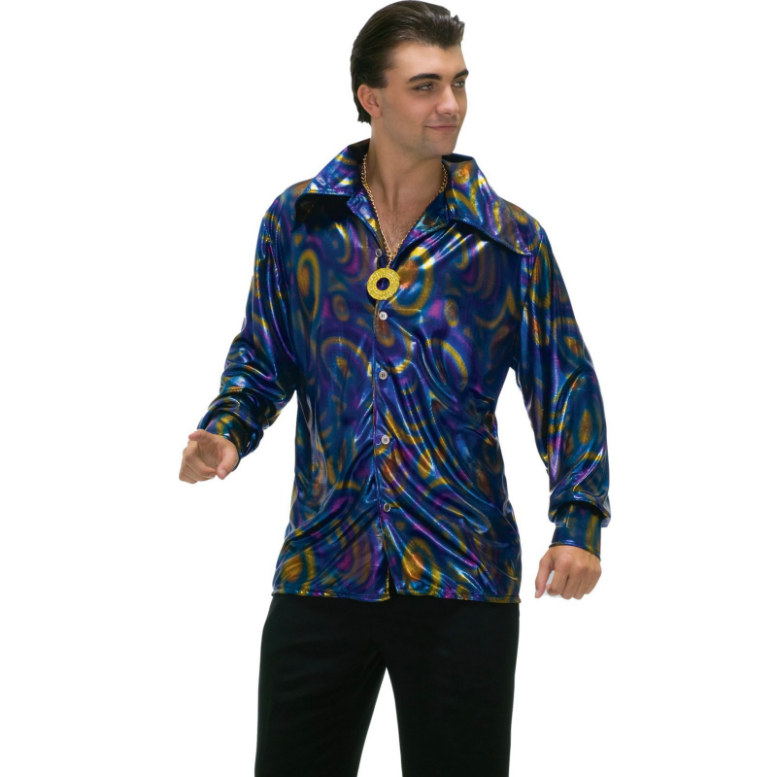 Dynomite Dude Disco Shirt Adult Costume - Click Image to Close