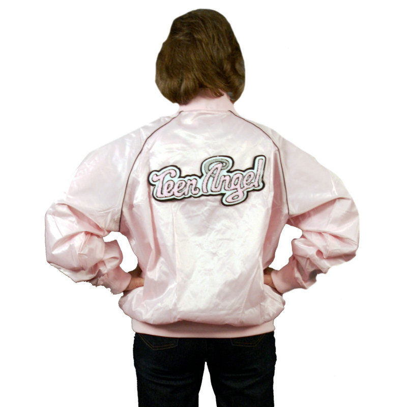 Pink Satin Teen Angel Jacket Adult Costume - Click Image to Close