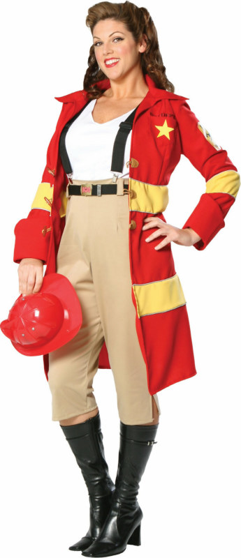 Fire Belle! Plus Adult Costume - Click Image to Close