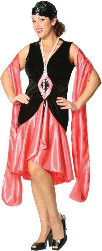 Puttin' on the Ritz - Coral Plus Adult Costume - Click Image to Close