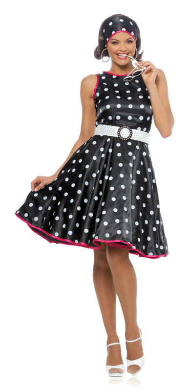 Hot '50s Adult Costume - Black - Click Image to Close