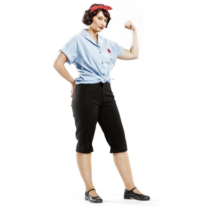 Rosie Riveter Adult Plus Costume - Click Image to Close