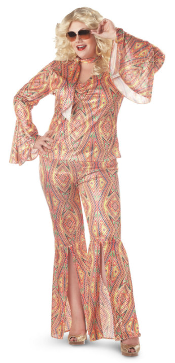 "Disco-licious" Dancer Adult Plus Costume - Click Image to Close