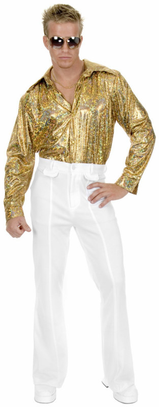 White Disco Pants Plus Adult - Click Image to Close