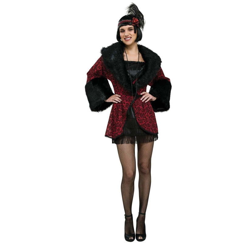 20s Flapper Coat (Red) Deluxe Adult Costume