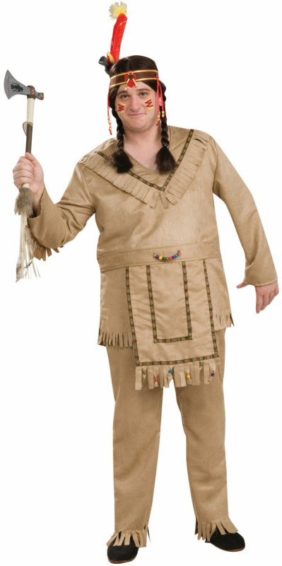 Native American Brave Adult Plus Costume - Click Image to Close