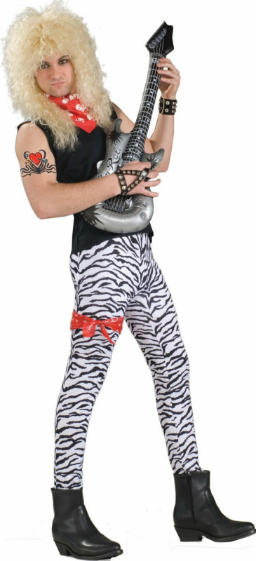 80s White Zebra Adult Pants - Click Image to Close