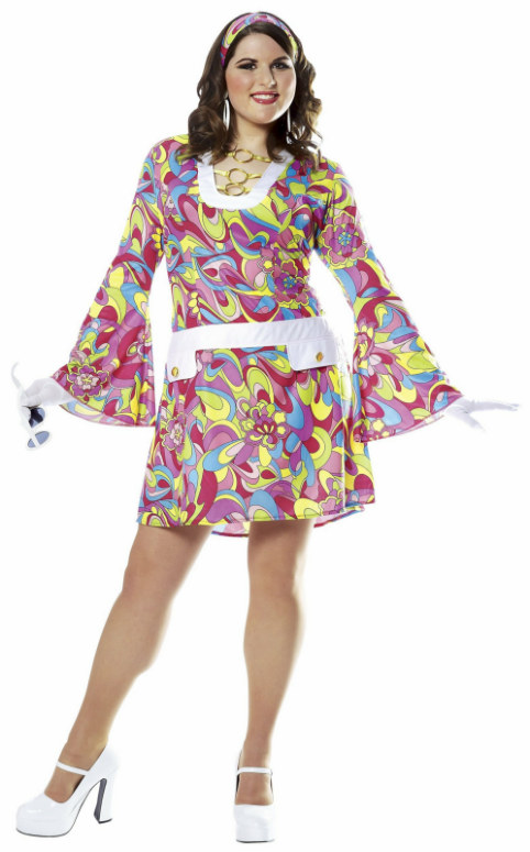 Groovy Chic Plus Adult Costume - Click Image to Close