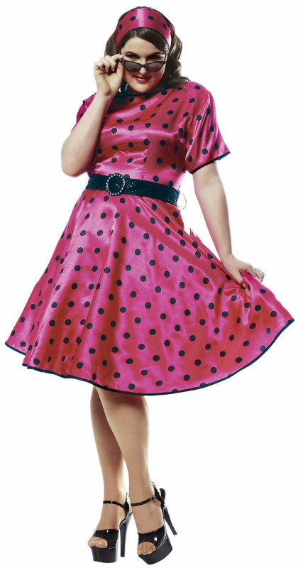 Hot 50's Pink Adult Plus Costume - Click Image to Close