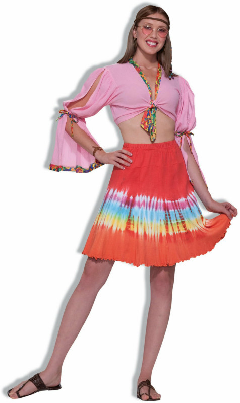 Hippie Tie Dye Adult Mini Skirt
