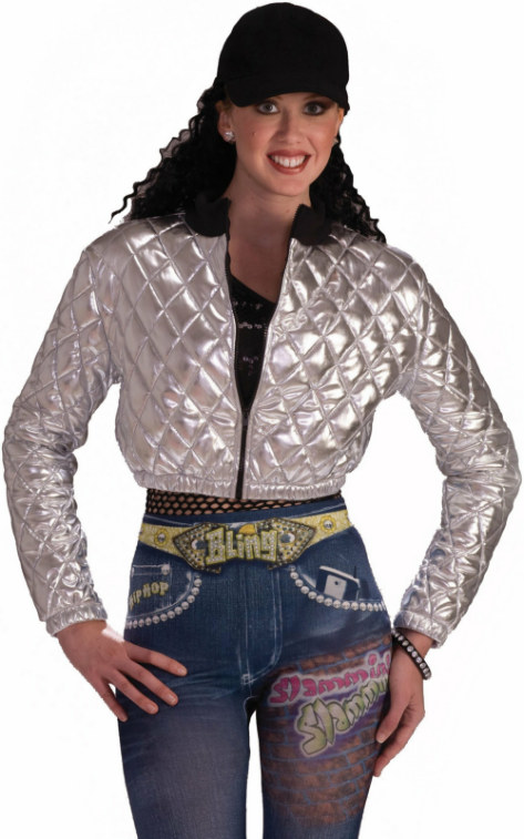 Hip Hop (Silver) Quilted Adult Jacket - Click Image to Close