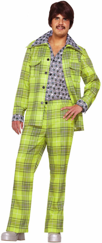 70s Plaid Leisure Suit Adult Costume - Click Image to Close