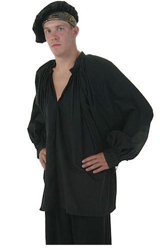 Plus Size Black Peasant Shirt