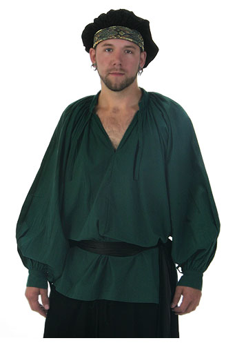 Plus Size Green Renaissance Shirt - Click Image to Close