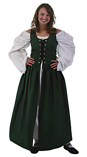 Green Irish Renaissance Dress - Click Image to Close