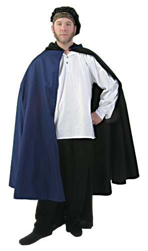 Navy Renaissance Cloak - Click Image to Close