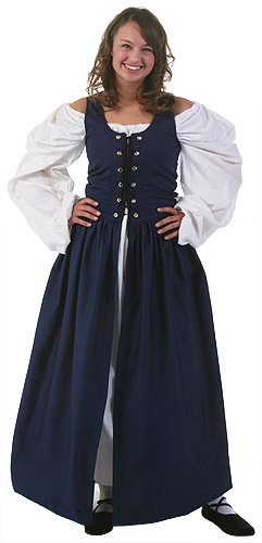 Plus Size Navy Irish Renaissance Dress - Click Image to Close