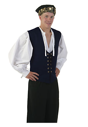 Navy Renaissance Vest - Click Image to Close