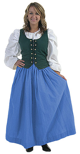Plus Size Blue Peasant Skirt