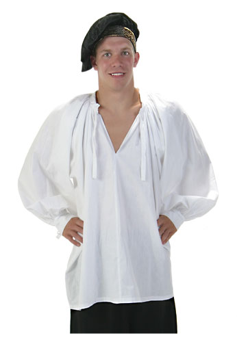 White Renaissance Peasant Shirt - Click Image to Close