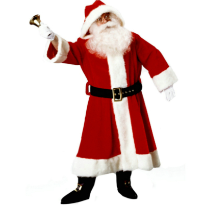 Old Time Santa Suit With Hood Costume
