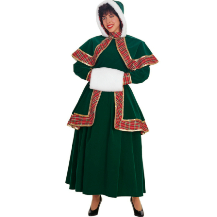 Long Victorian Christmas Caroler Adult Costume - Click Image to Close