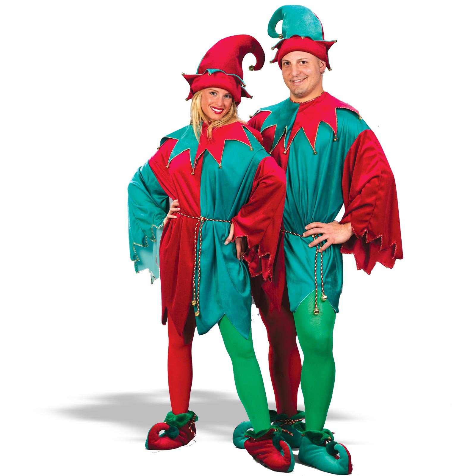 Deluxe Elf Hat/Tunic/Shoe Set Adult Costume - Click Image to Close