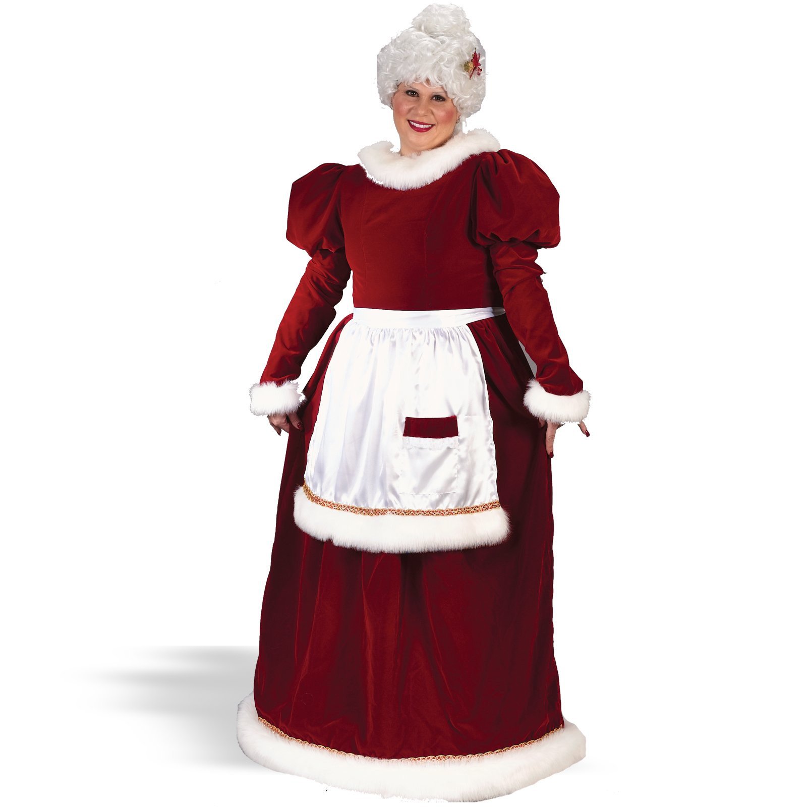 Velvet Mrs. Claus Plus Adult Costume - Click Image to Close