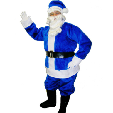 Blue Santa Suit Adult Large Costume - Click Image to Close