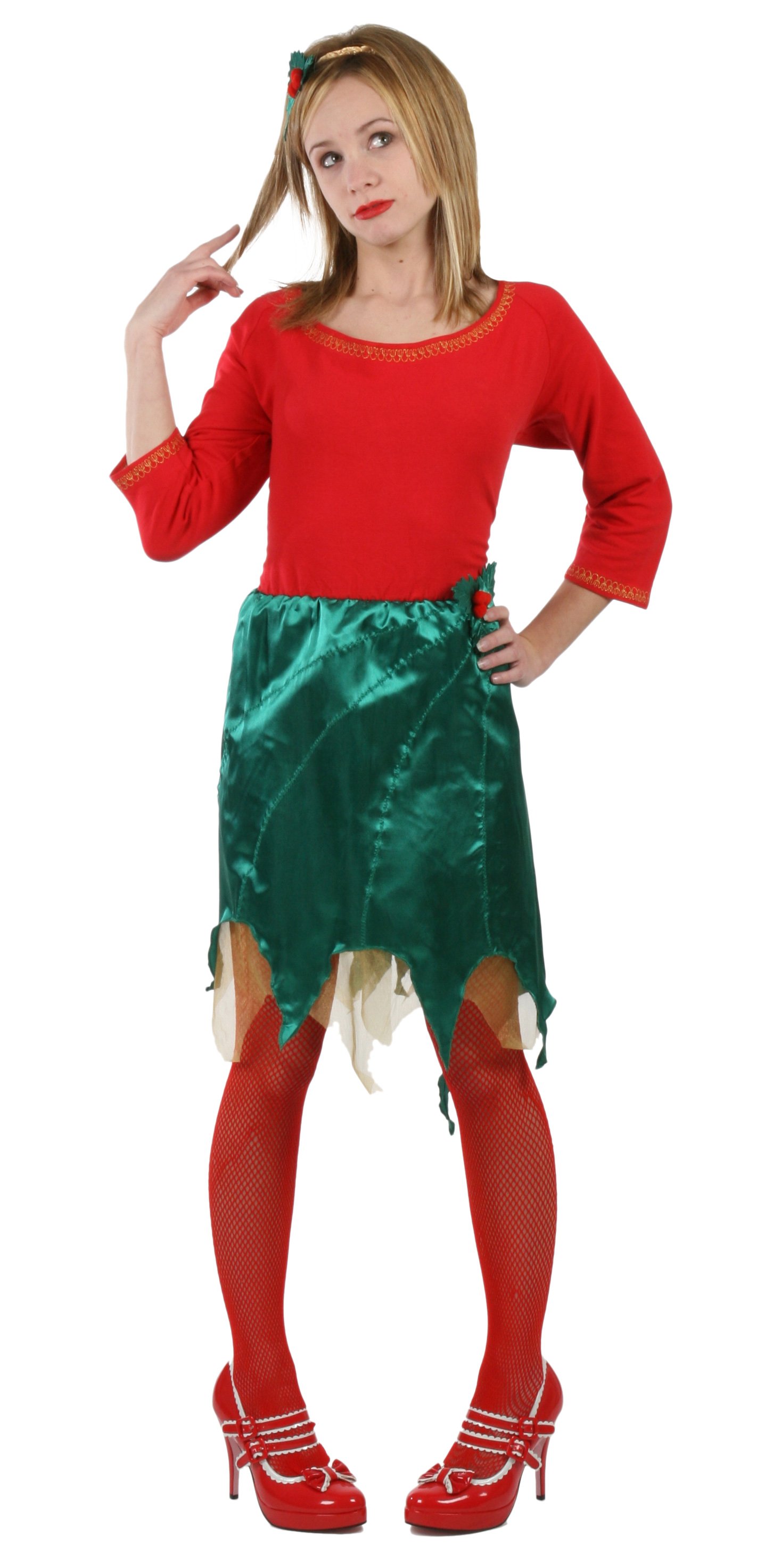 Happy Holly Days Dress Adult - Winter Holiday Classics Costume - Click Image to Close