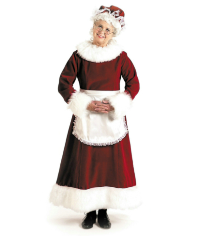 Mrs. Claus Dress Adult Costume - Click Image to Close